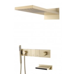 Встроенная душевая система с изливом  ZODIAC, трехпозиционная GOLD