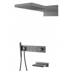 Встроенная душевая система с изливом  ZODIAC, трехпозиционная GUN METAL