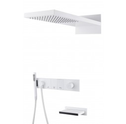 Встроенная душевая система с изливом  ZODIAC, трехпозиционная Matt White