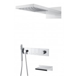 Встроенная душевая система с изливом  ZODIAC, трехпозиционная CHROME