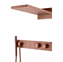 Встроенная душевая система с термостатом  ZODIAC, трехпозиционная BRONZE BRUSH