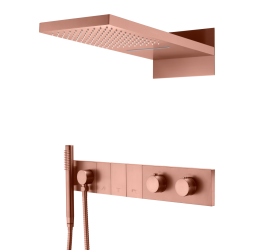 Встроенная душевая система с термостатом  ZODIAC, трехпозиционная COPPER BRUSH
