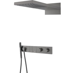 Встроенная душевая система с термостатом  ZODIAC, трехпозиционная GUN METAL