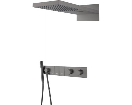Встроенная душевая система с термостатом  ZODIAC, трехпозиционная GUN METAL
