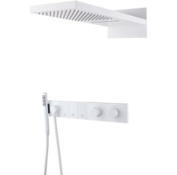 Встроенная душевая система с термостатом  ZODIAC, трехпозиционная Matt White