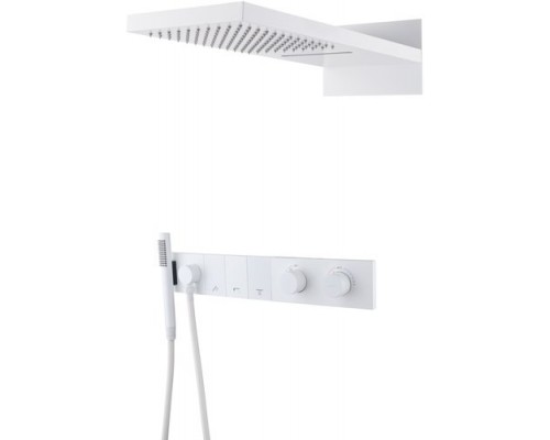 Встроенная душевая система с термостатом  ZODIAC, трехпозиционная Matt White