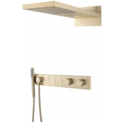 Встроенная душевая система с термостатом  ZODIAC, трехпозиционная MATT GOLD