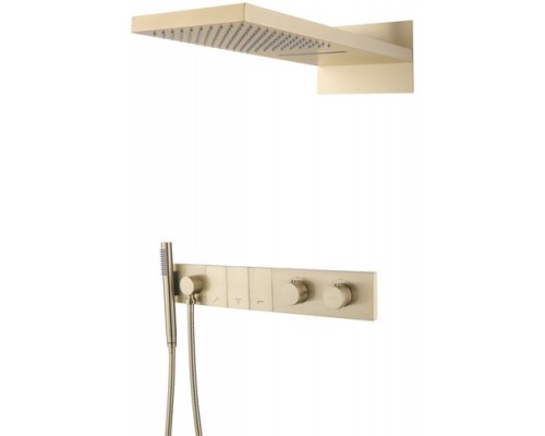 Встроенная душевая система с термостатом  ZODIAC, трехпозиционная MATT GOLD