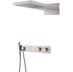 Встроенная душевая система с термостатом  ZODIAC, трехпозиционная NIKEL BRUSH