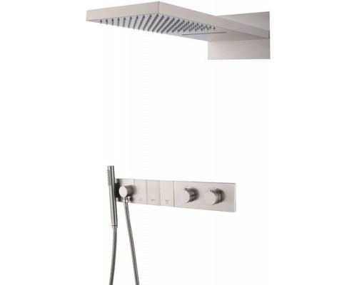 Встроенная душевая система с термостатом  ZODIAC, трехпозиционная NIKEL BRUSH