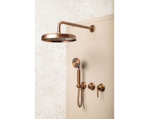 Смеситель встроенный + верхний+ ручной душ, ETERNA BRUSHED BRONZE