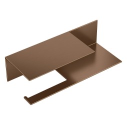 Boheme Держатель для туалетной бумаги c полкой Qubic Brushed Bronze 10721-2-BRB
