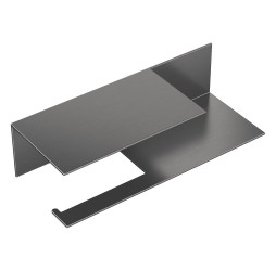 Boheme Держатель для туалетной бумаги c полкой Qubic Gun Metal 10721-2-GM
