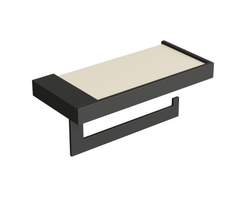 Boheme Держатель для туалетной бумаги c крышкой Qubic Black 10721-B