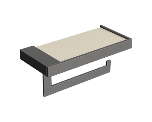 Boheme Держатель для туалетной бумаги c крышкой Qubic Shine Gun Metal 10721-SGM