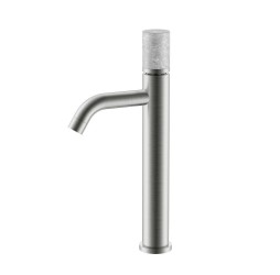 Boheme Смеситель STICK для умыв. выс. NICKEL BRUSH MARBLE GREY 122-NB-MR-GR