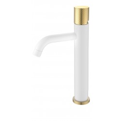 Boheme Смеситель STICK для умыв. выс. WHITE TOUCH GOLD_Комплект 122-WG.2