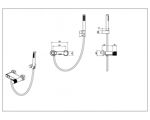 Смеситель STICK для ванны GOLD LINEA 123-GG.3