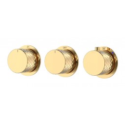 Boheme Смеситель встроенный с термостатом STICK DIAMOND MATT GOLD 3-проходной 124-T-3-MG.1