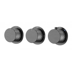 Boheme Смеситель встроенный с термостатом STICK DIAMOND GUN METAL 3-проходной 124-T-3-GM.1