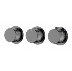 Boheme Смеситель встроенный с термостатом STICK DIAMOND SHINE GUN METALL 3-проходной 124-T-3-SGM.1