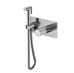 Boheme Смеситель гигиенический STICK NICKEL BRUSH MARBLE GREY 127-NB-MR-GR