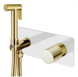 Boheme Смеситель гигиенический STICK WHITE TOUCH GOLD 127-WG.2
