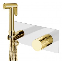 Boheme Смеситель гигиенический STICK WHITE DIAMOND GOLD 127-WG