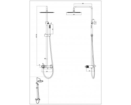 Boheme Стойка для душа STICK BLACK SPIRALE 128-BB.4