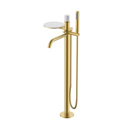 Boheme Смеситель STICK напольный MATT GOLD MARBLE GREY 129-MG-MR-GR