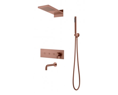 Boheme Встроенная душевая система FUSION, трехпозиционная Copper Brushed с изливом 130-2-CB