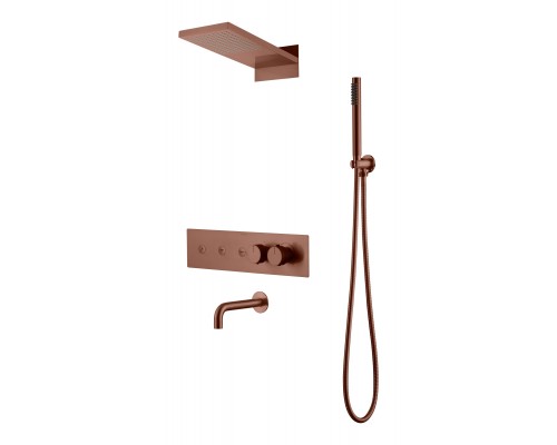 Boheme Встроенная душевая система FUSION с термостатом, трехпозиционная Brushed Bronze с изливом 131-2-BRB