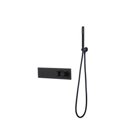 Boheme Смеситель FUSION TERMO с ручным душем BLACK 131-SYS-B