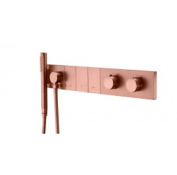 Boheme Смеситель ZODIAC THERMO с ручным душем COPPER BRUSHED 133-SYS-CB