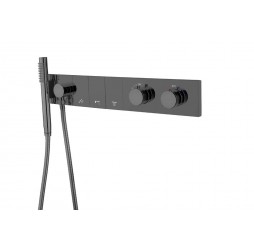 Boheme Смеситель ZODIAC THERMO с ручным душем SHINE GUN METAL 133-SYS-SGM