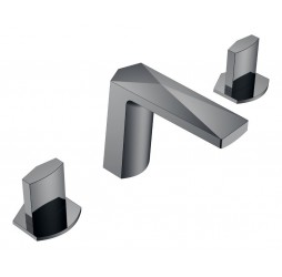 Boheme Смеситель врезной на 3отв. VENTURO Shine Gun Metall, ручка ICE 150-SGM-ICE