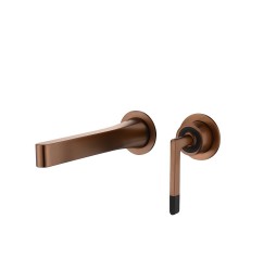 Boheme Смеситель Boheme Duo для раковины из стены 2х-позиционный COPPER BRUSHED 165-CB