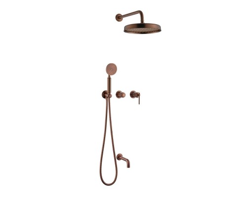 Boheme Смеситель встроенный + верхний + ручной душ + излив, ETERNA COPPER BRUSHED 174-2-CB