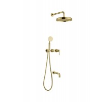 Boheme Смеситель встроенный + верхний + ручной душ + излив, ETERNA GOLD 174-2-G