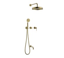 Boheme Смеситель встроенный + верхний + ручной душ + излив, ETERNA MATT GOLD 174-2-MG