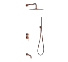 Boheme Смеситель встроенный + верхний+ ручной душ Uno. Copper Brushed с изливом 464-2-CB