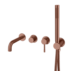 Boheme Смеситель встроенный + ручной душ + излив Uno Brushed Bronze 464-3-BRB