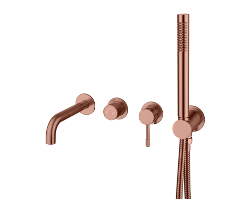 Boheme Смеситель встроенный + ручной душ + излив Uno Copper Brushed 464-3-CB