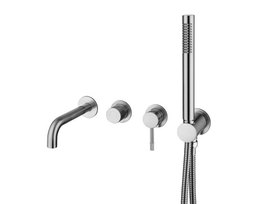 Boheme Смеситель встроенный + ручной душ + излив Uno INOX 464-3-INOX