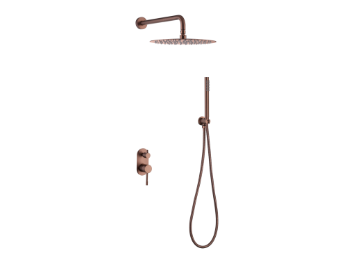 Boheme Смеситель встроенный + верхний+ ручной душ Uno. Copper Brushed 464-CB