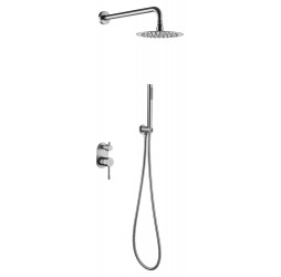 Boheme Смеситель встроенный + верхний+ ручной душ Uno. INOX 464-INOX
