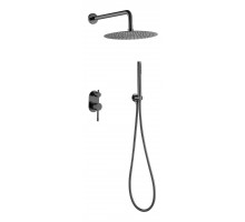 Boheme Смеситель встроенный + верхний+ ручной душ, Uno. Shine Gun Metall 464-SGM