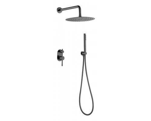 Boheme Смеситель встроенный + верхний+ ручной душ, Uno. Shine Gun Metall 464-SGM