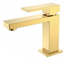 Cмеситель для умывальника Qubic Shine Gold 471-G