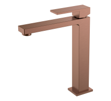 Смеситель для умывальника высокий Qubic Bronze 472-BR